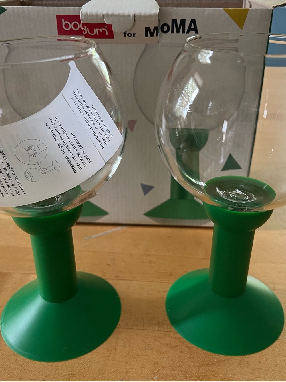 Bodum Green Stemmed Wine Glasses - Set of 2 MOMA Oktett NWT - Picture 4 of 4